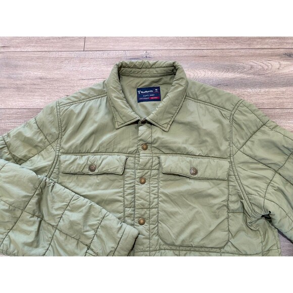 Badlands Mens M Puffy Shirt Jacket Sage Green Button Up Hunting Outdoors - Picture 2 of 10